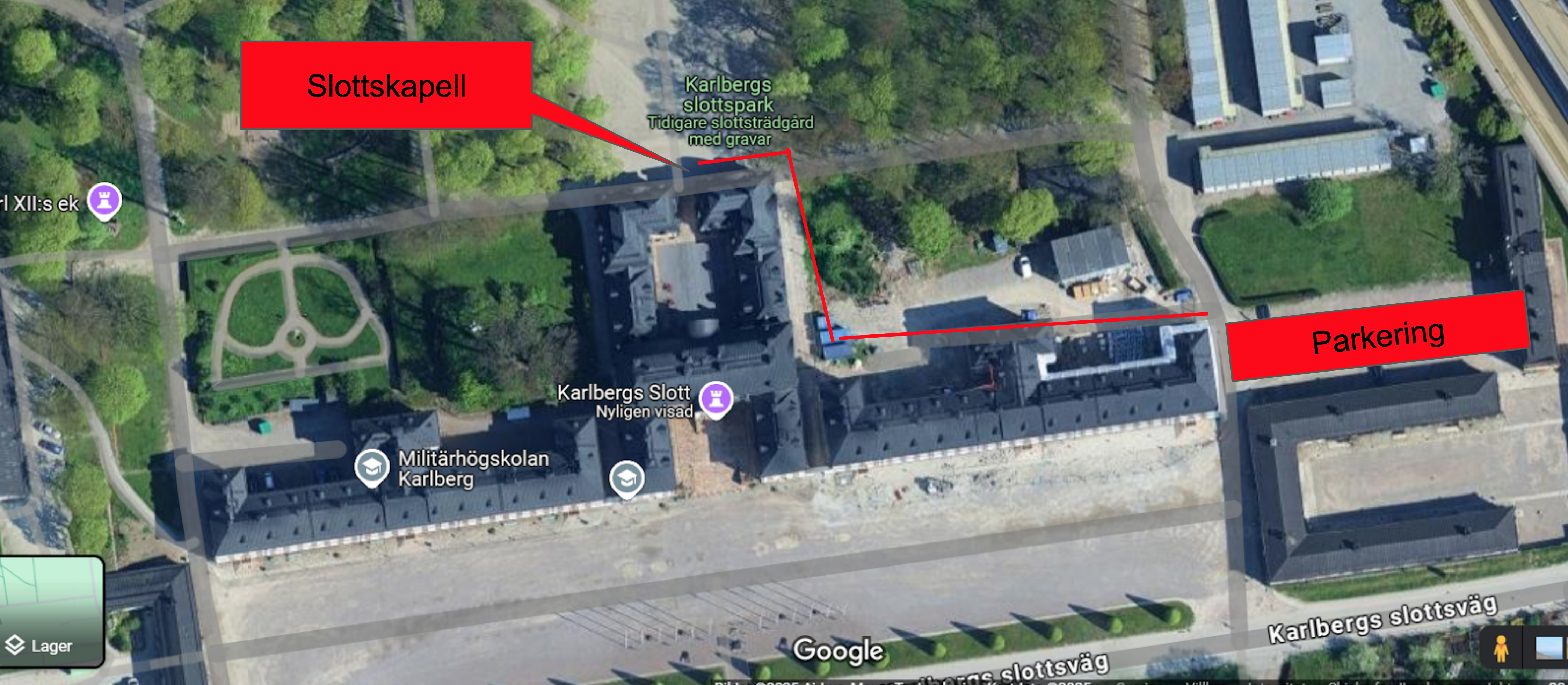 Karta över Sankt Lars församlingshem